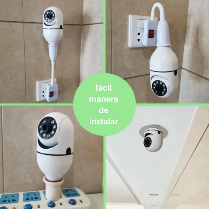 Cámara de Seguridad 360° WiFi, Tipo Ampolleta (Foco) - Imagen 3